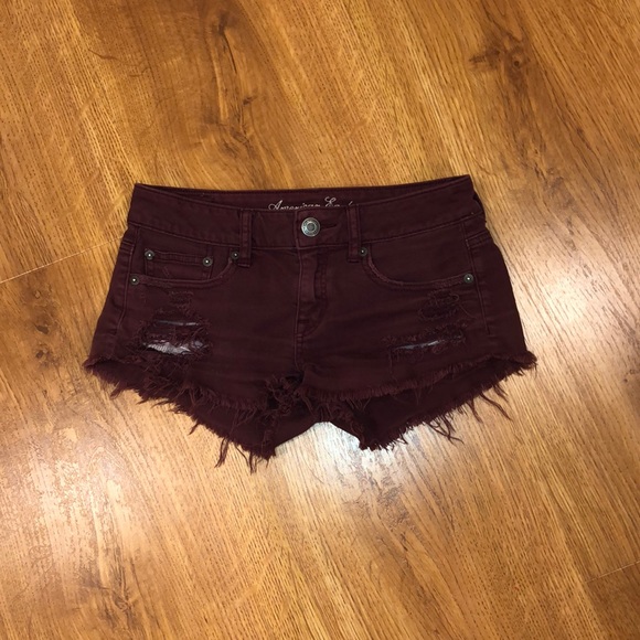 American Eagle Outfitters Pants - Maroon Short Shorts